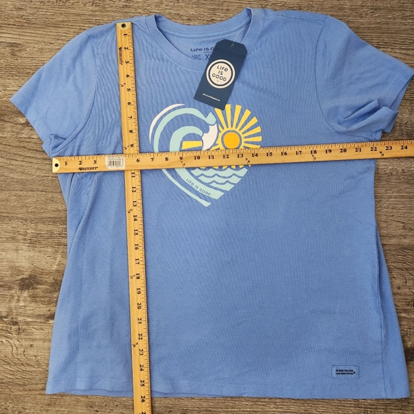 Life Is Good Womens Waveheart Crusher Tee Short Sleeve Size XL Blue NEW - Picture 5 of 7